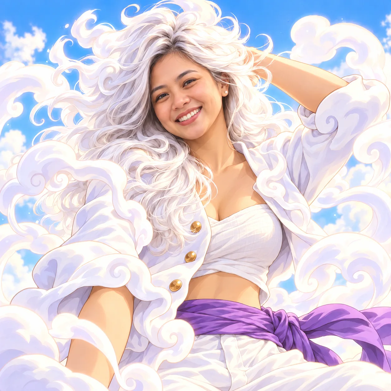 Image result for Turn yourself into Gear 5 Luffy