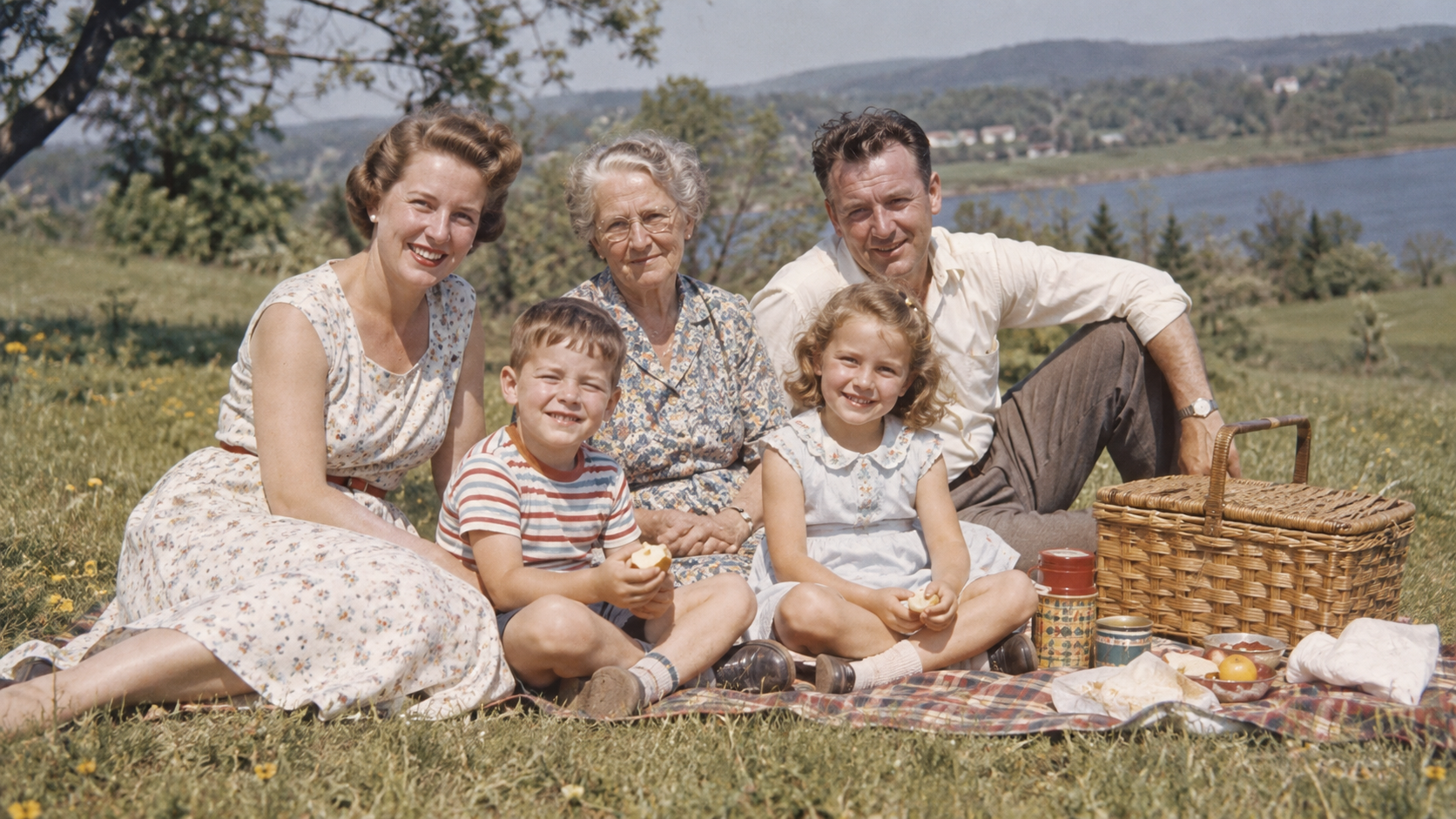 The same family photograph restored without changing identity