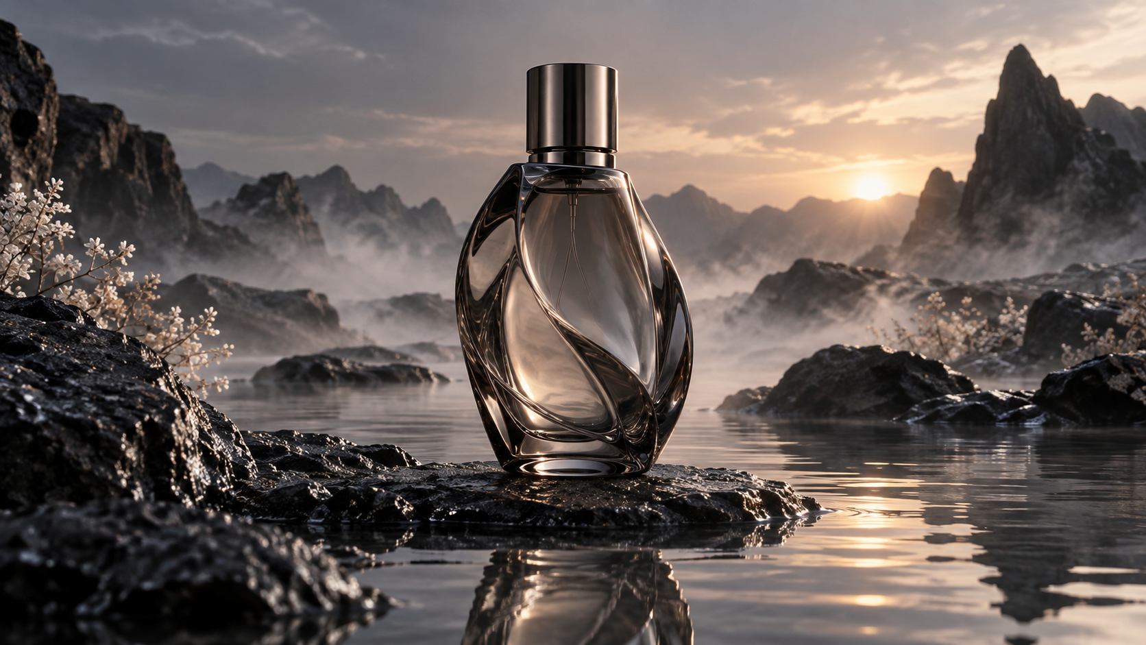 The same bottle integrated into premium campaign key art