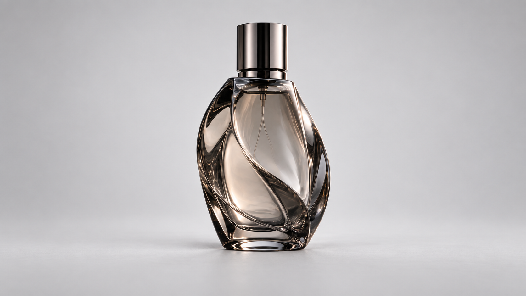 Perfume bottle on a neutral studio background